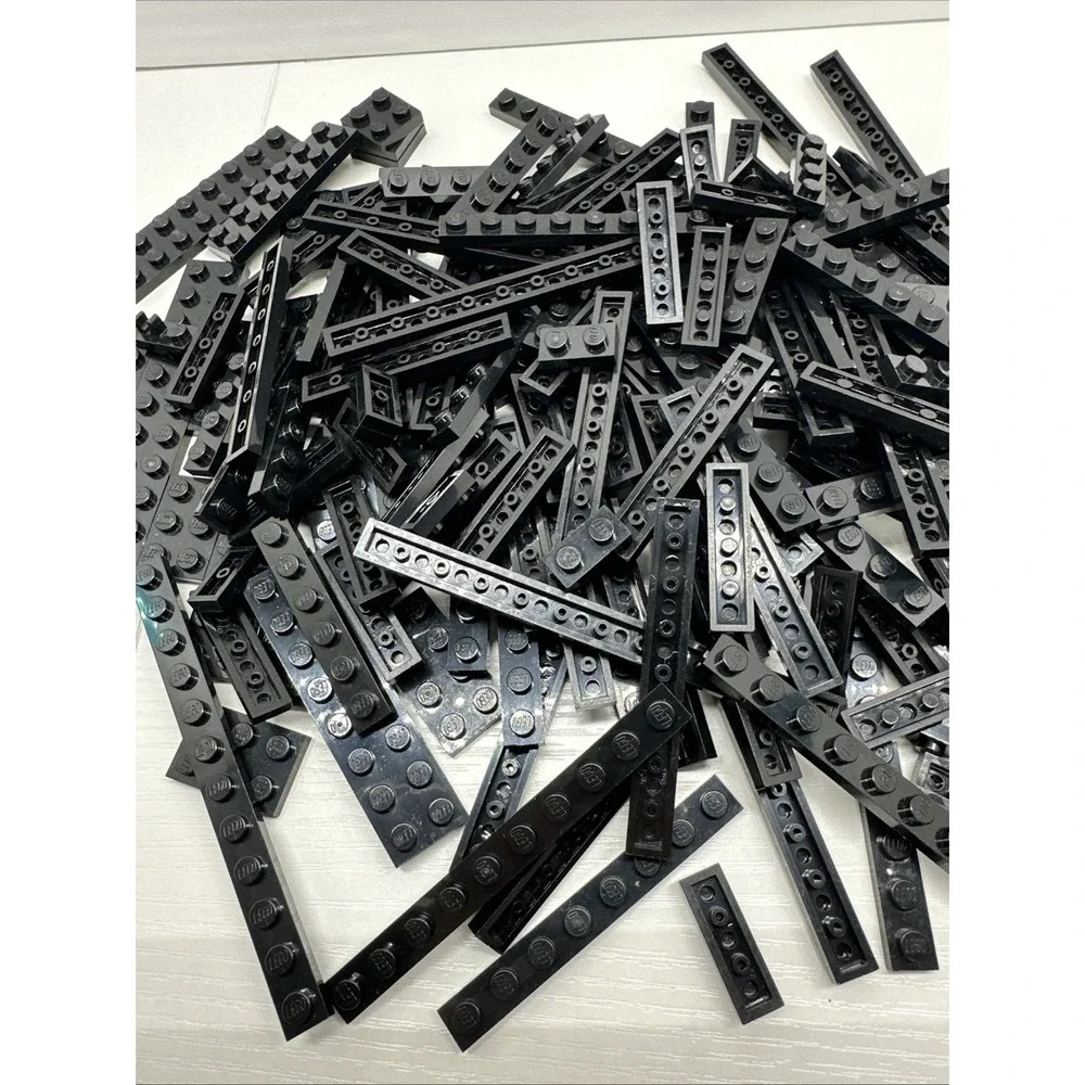 Lego Parts Plates‎ - Lot Of 150 Black Plates Assorted Sizes